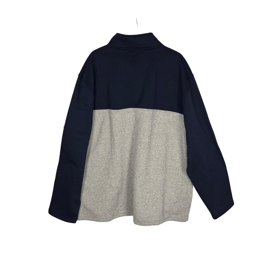 IZOD Pullover 3XLT Navy Grey Colorblock Snap Mock Neck Gorpcore Dadcore Classic - Picture 4 of 8